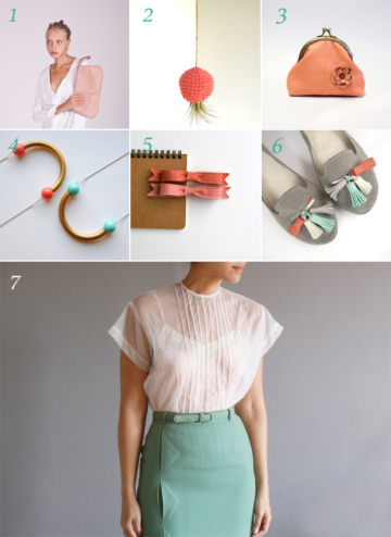 Monday's-Favourites, Coral, Tangerine Colour // Etsy Treasury