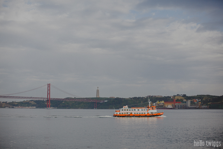 Tagus River and orange boat by Claudia Casal * Hello Twiggs